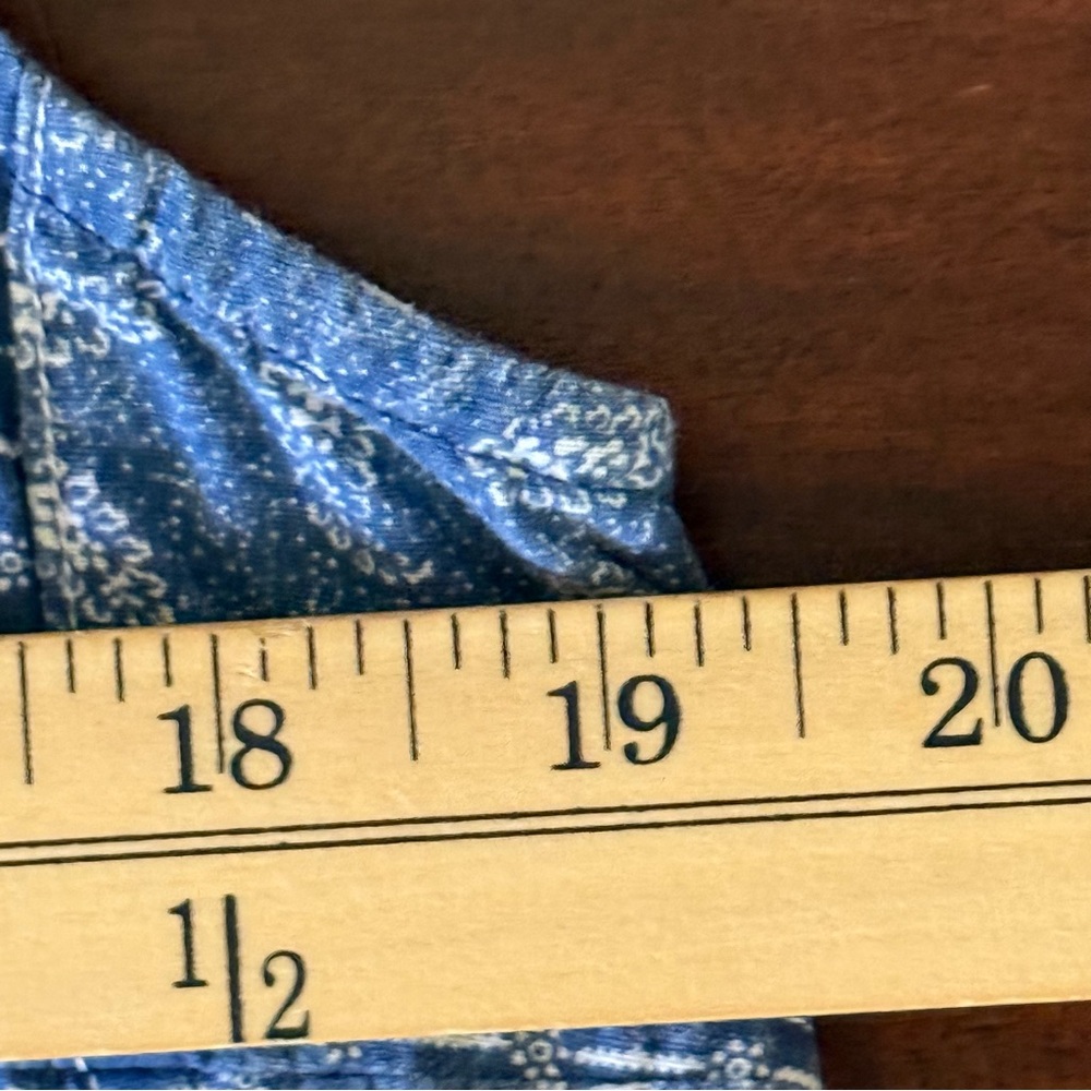 Lauren Ralph Lauren green label sleeveless chambray button front top - Picture 11 of 12
